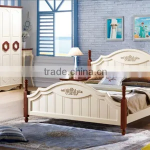 Mediterranean Style High-grade Korean Bed 1.5m and 1.8m of Carve Patterns of Designs thumbnail-1