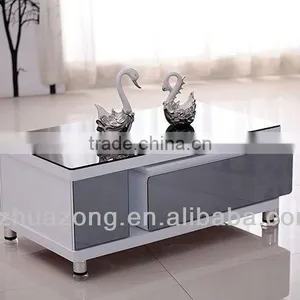 Modern High Golss TV Stand With Tempered Glass thumbnail-2