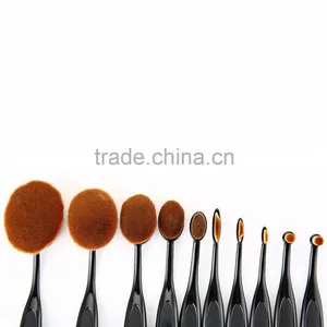 10Pc/Set Beauty Tools Toothbrush Shaped Foundation Eyebrow Eyeliner Lip Facial Makeup Oval Brushes thumbnail-5
