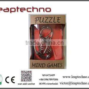 Mind Game Brain Teaser IQ Test Metal Wire Puzzles thumbnail-3