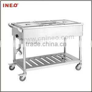 Electric 4 Pan Buffet Bain Marie Trolley/Food Warmer Trolley/Hot Food Warmer thumbnail-1