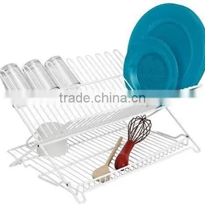 White Folding Kitchen Dish Drying Rack thumbnail-2