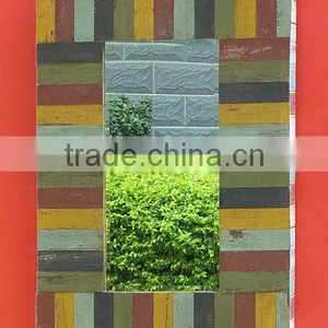 Antique Classial Vintage Decorative Outdoor Wooden Frame Mirror thumbnail-1