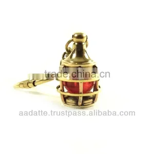 Brass Marine Lamp Key Chain Nautical Keychain thumbnail-1