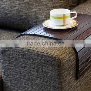 Sofa Tray Table Brown & White, Wooden TV Tray thumbnail-1
