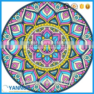 Custom Large Round Donut Beach Towel Printed Cotton Sunscreen Shawl Beach Mat thumbnail-2