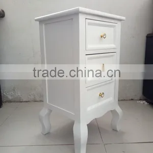 UEnjoy Shabby Chic Pair of Bedside Table Unit Wooden Cabinet 2 Drawers Nightstand Bedroom thumbnail-3