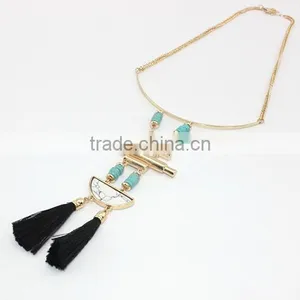 Cheap Turquoise Genuine Simple Gemstone Necklace Druze Tiny Crystals thumbnail-5