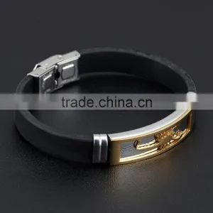 Silicone Man Bracelets Fashion Stainless Steel Scorpion Design Length Adjustable Cool Men Jewelry Bangles thumbnail-4