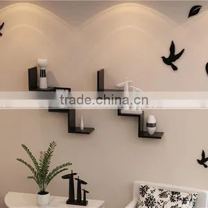 Pretty Decorative Wooden Wall Shelf, MDF Zig-zag Wall Shelf thumbnail-1
