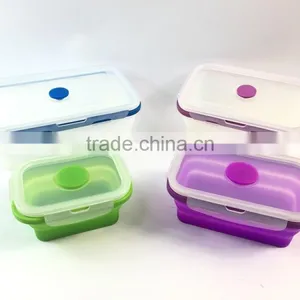 Set of 4 Collapsible Silicone Food Container/foldable Silicone Food Storage Container thumbnail-3