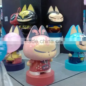 Fiberglass Cartoon Cat Sculpture thumbnail-3