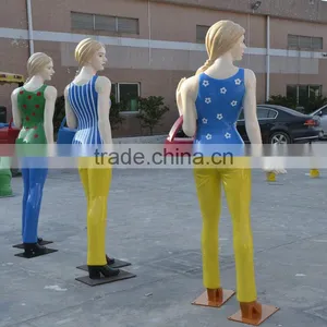 Fiberglass Shopping Girls Character Sculpture thumbnail-3
