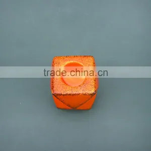 Home Decorative Table Top Elegant Orange Ceramic Tealight Candle Holders thumbnail-2