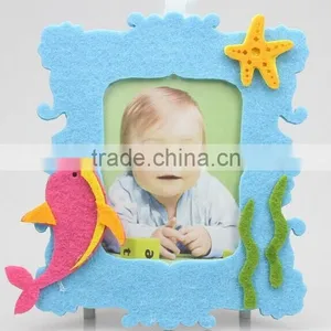 Hot Best Selling New Products Pink Dolphin Decor Craft Wholesale Felt Fabric 3d Digital Christmas Family Tree Baby Photo Frame thumbnail-1