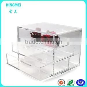 2015 Clear Makeup Case Drawers Cosmetic Organizer Jewelry Storage Acrylic Cabinet Box thumbnail-1