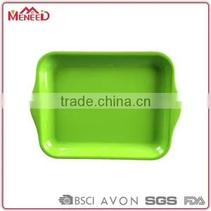 Solid Color Melamine Handled Trays, Cheap 9inch Lunch School Tray thumbnail-2