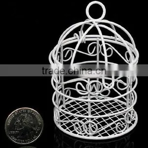 Cheap Garden Wedding Party Decorations Crafts Small White Metal Bird Cage thumbnail-1