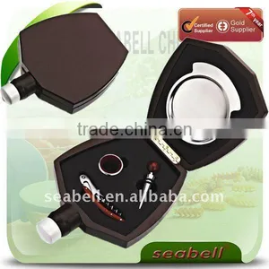 4 Pcs Flagon Shape Wooden Box Wine Set thumbnail-1