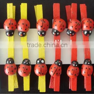 Cute Design Pink Red Craft Wooden Cloth Pegs thumbnail-1