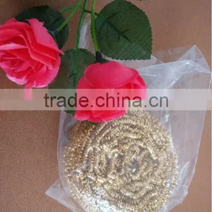 Gold Stainless Steel Wire/stainless Scourer for Household Kitchen Cleaning Ball thumbnail-1
