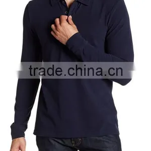 Mens Long Sleeve Polo Tee Shirts With Pocket Cheap Wholesale Plain Black T-shirts Tshirts thumbnail-2