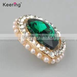 Keering-style Hotsale Nigerial Green Rhinestone Pearl Diamond Button Pins WBK-1465 thumbnail-3