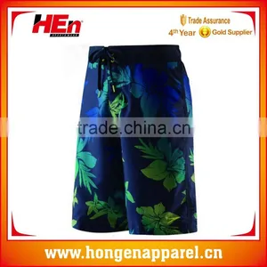 Hongen Apparel 2017 Mens Custom Sublimation Board Shorts Wholesale 4 Way Stretch Board Beach Wear thumbnail-1
