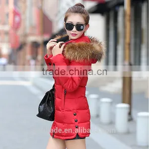 Plus Size New 2016 Winter Women Jacket Down Coat Fur Collar Hood Parka Coat Thick Jacket thumbnail-6