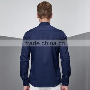 New Design High Quality 100% Cotton Men Casual Slim Fit Shirts Long Sleeve Custom Printing OEM Wholesale thumbnail-2