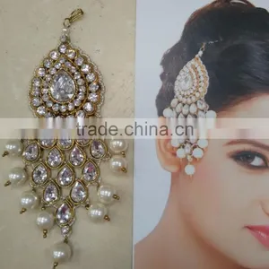 PASSA JHOOMAR SIDE TIKA Bindi CRYSTAL BEADS Hair Accessory thumbnail-4