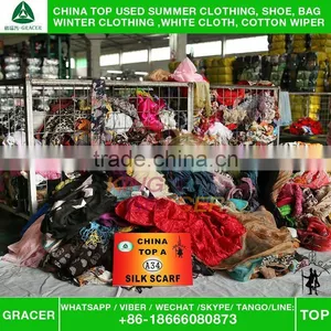 Stock Second Hand Bales 100Kg Ladies Silk Scarf Used Clothing Warehouse thumbnail-3