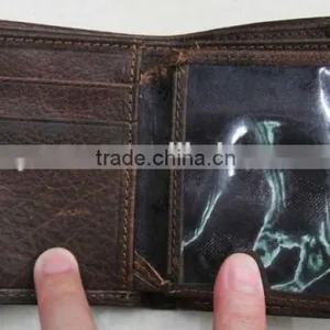 Fashion Cheap Popular Men Cowhide Skin Real Leather Hot Wallet thumbnail-4