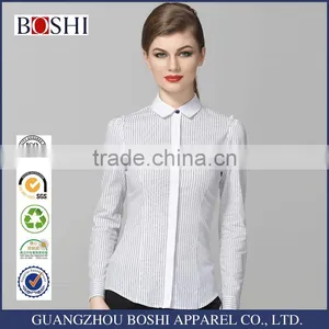 2015 Stylish Ladies Strip Long Cotton Shirts For Girls thumbnail-1