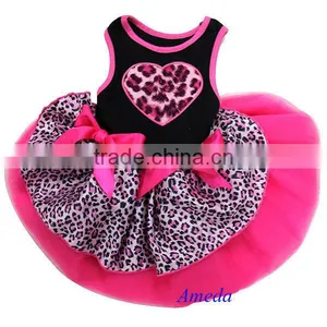 Valentine's Day Hot Pink Black Tutu Leopard Heart Party Dress Cat Pet Small Dog Clothes XS-L thumbnail-1