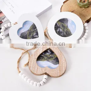 2017 New Photo Frame Designs Heart Shaped Wood Craft Photo Hanging Pendant thumbnail-2
