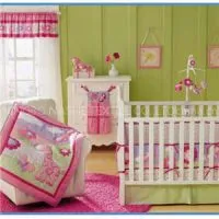 Baby Girl Bedspread Set 4-pc Crib Bedding Sets With Butterfly And Giraffe Design thumbnail-1