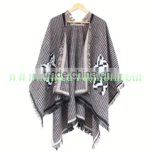 Skull Face Scarf Chiffon Pashmina Free Poncho Pattern thumbnail-2