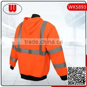 Mens Full Zippers hi Vis Hoodie thumbnail-2