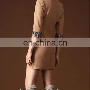 Beaded Woolen Dress Ladies Korean Dress New Fashion thumbnail-6