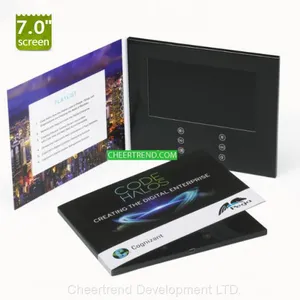 HD 1024 * 600 USB Lcd Video Greeting Card , Wifi Sensor Switch Promotional Video Brochure thumbnail-5
