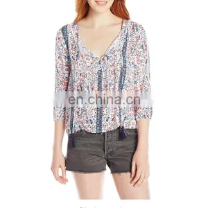 New Fashion Beautiful Floral- Print Sex Women Top thumbnail-1