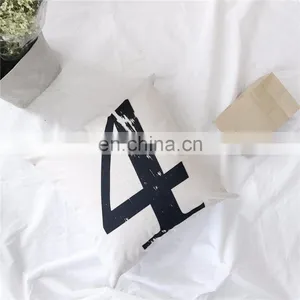 Popular Promotional Number Design Cotton Linen Cushion Cover thumbnail-4