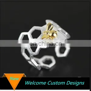 Yiwu Wholesale Hot Sale Metal Open Bee Hive Ring Finger Girls for Birthday Gift thumbnail-1