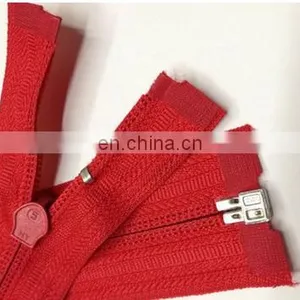 Fashionable Red Nylon Zipper Design With Metal Bow Puller thumbnail-3