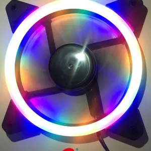 Firstsing 12025 Hydraulic Bearing Double Ring LED Computer Case PC Cooling Fan thumbnail-1