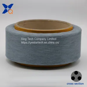 Conductive Carbon Light Grey Polyester Fiber Filaments Yarn for ESD Gloves Dyeable Anti Static Gloves-XTAA191 thumbnail-2