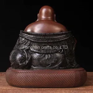 The Antique Fat Buddha Statue Buddha Shown Smiling With Big Belly thumbnail-3