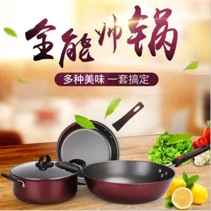 Cast Iron Pot Set Soup Pot Milk Pot Integrated Cooking Pot Multi-function Medical Stone Good for Digestion Frying Pan With Gift Box Packaging thumbnail-5