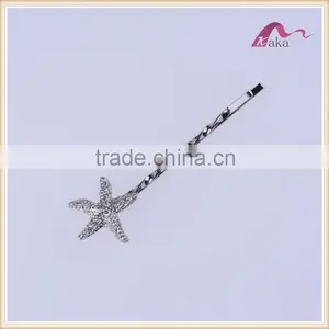 Latest Fashion Metal Alloy Crystal Hair Clips Women Fashion Sea Star Hair Clips thumbnail-1